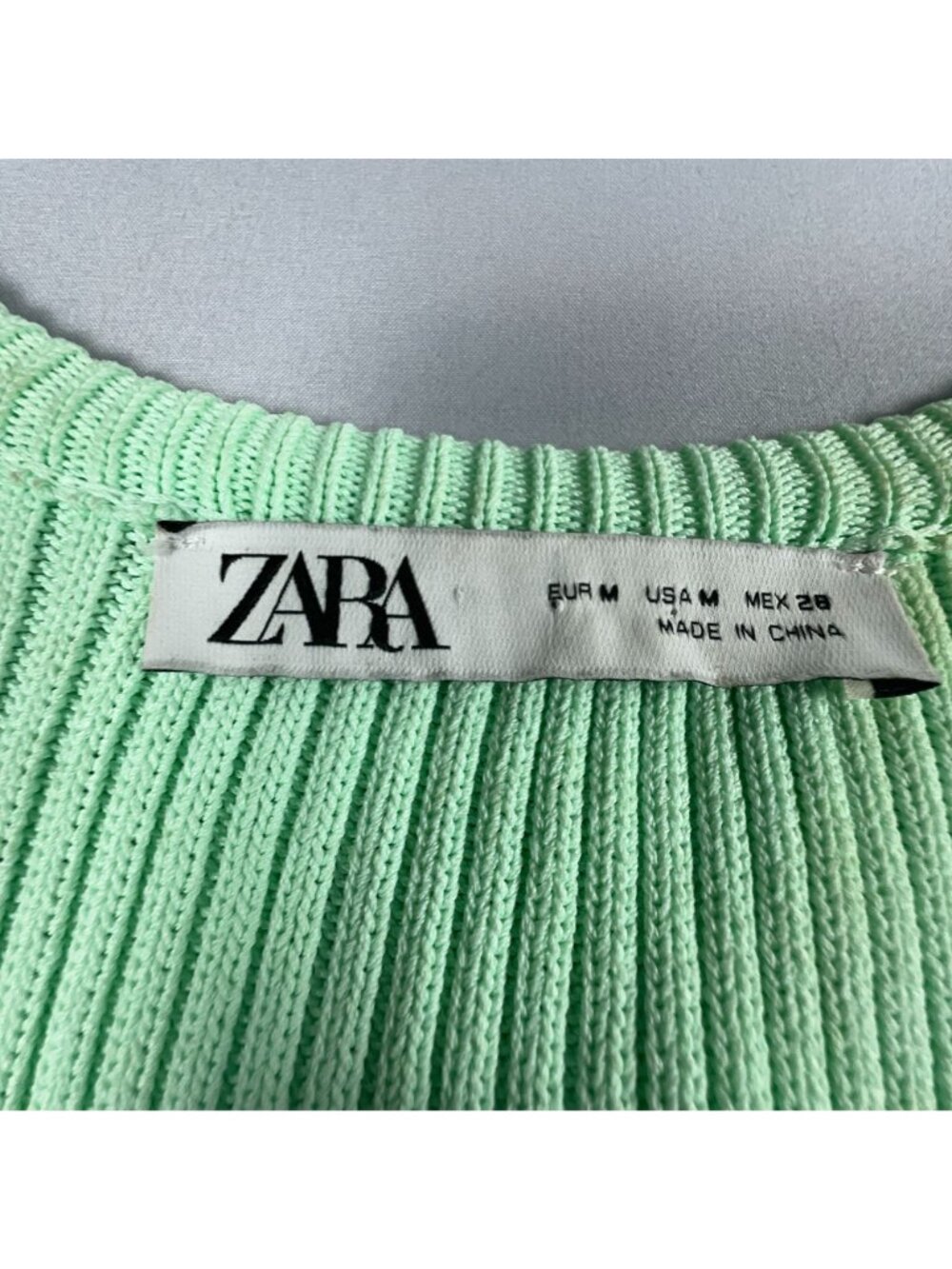 Zara Jewel Appliqué Dress Size Medium Mint Teal Sleeveless Rhinestone Pearl Trim - Picture 9 of 14
